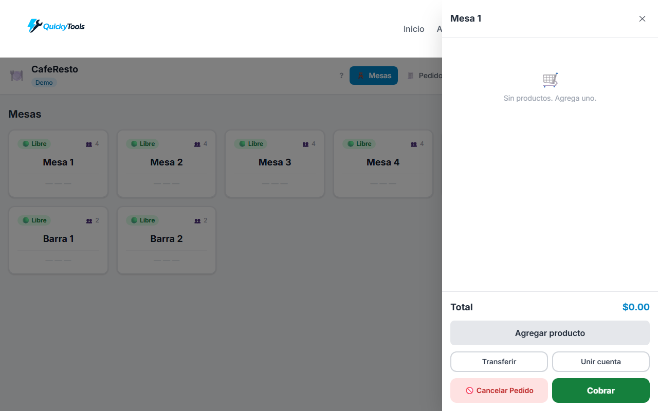 Checkout modal with payment method selection